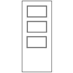 Pattern 3 - 30 Minute Fire Door with 3 Glass Panes - Oak, Walnut, Ash, Grey, White Options